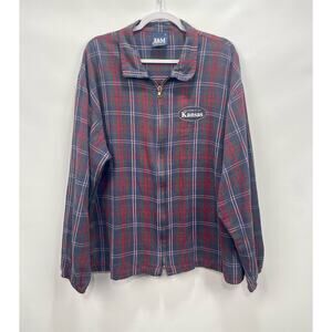 Vintage J&M Sportswear University of Kansas Jayhawks Plaid Flannel Zipper Jacket